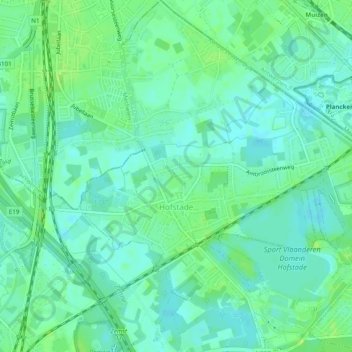 Hofstade topographic map, elevation, terrain