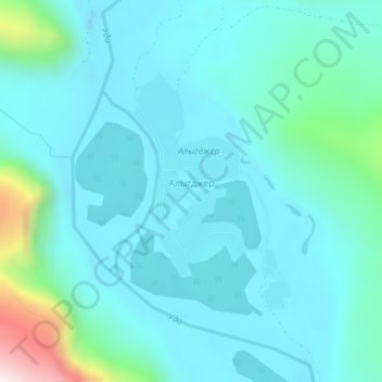 Алыгджер topographic map, elevation, terrain