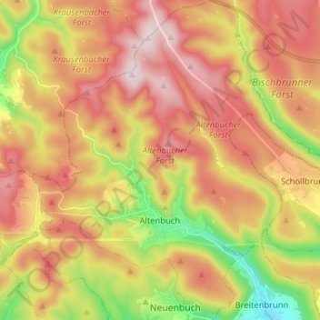 Altenbuch topographic map, elevation, terrain