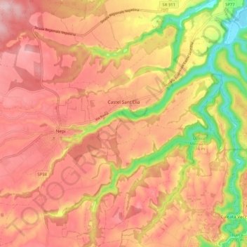Castel Sant'Elia topographic map, elevation, terrain