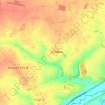 Denton topographic map, elevation, terrain