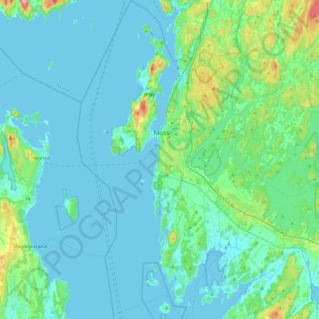Moss topographic map, elevation, terrain