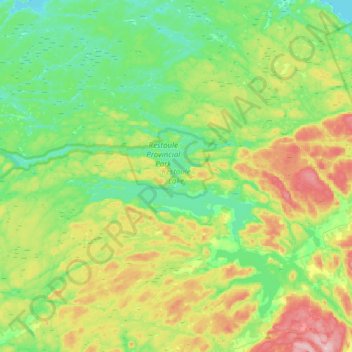 Restoule Lake topographic map, elevation, terrain