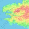 Finistère topographic map, elevation, terrain