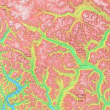 Area C (Pemberton Valley/Mount Currie/D'Arcy) topographic map, elevation, terrain