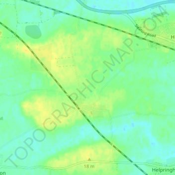 Burton Pedwardine topographic map, elevation, terrain