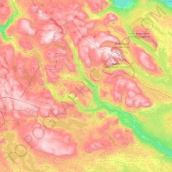 Hemsedal topographic map, elevation, terrain