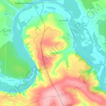 Осетровское сельское поселение topographic map, elevation, terrain