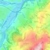 Éveux topographic map, elevation, terrain