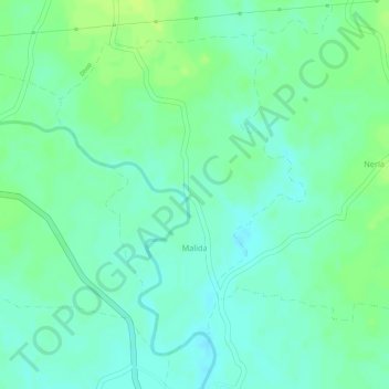 Malida topographic map, elevation, terrain