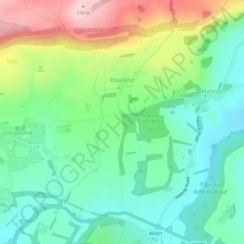 Rowland CP topographic map, elevation, terrain
