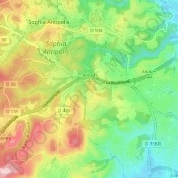 La Valmasque topographic map, elevation, terrain