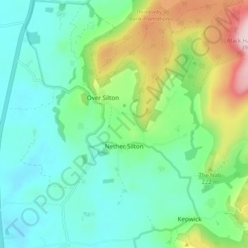 Nether Silton topographic map, elevation, terrain
