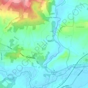 Stopham topographic map, elevation, terrain