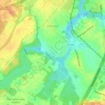 Milltown topographic map, elevation, terrain