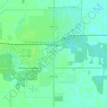 Carman topographic map, elevation, terrain