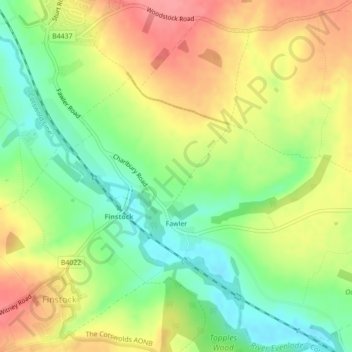 Fawler topographic map, elevation, terrain