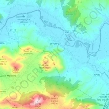 Limatola topographic map, elevation, terrain