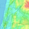 Hadera topographic map, elevation, terrain