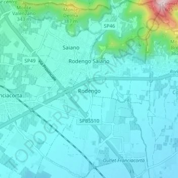 Rodengo Saiano topographic map, elevation, terrain