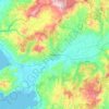 Bergama topographic map, elevation, terrain
