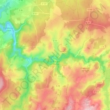 Saint-André-en-Morvan topographic map, elevation, terrain