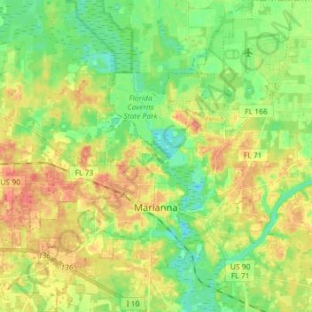 Marianna topographic map, elevation, terrain