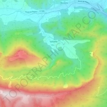 Valbelle topographic map, elevation, terrain