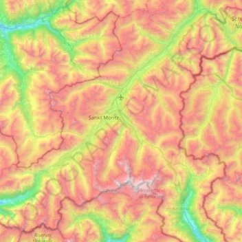 Maloja topographic map, elevation, terrain