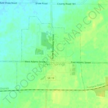 Green Springs topographic map, elevation, terrain