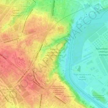 Музей-заповедник «Коломенское» topographic map, elevation, terrain