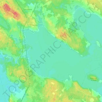 Отрадное озеро topographic map, elevation, terrain