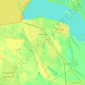 Заволжье topographic map, elevation, terrain