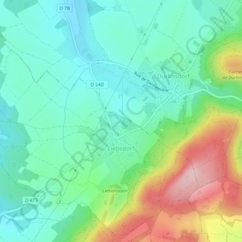 Liebsdorf topographic map, elevation, terrain
