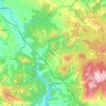 Lagonegro topographic map, elevation, terrain