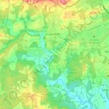 Dunsfold topographic map, elevation, terrain