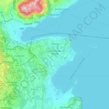 San Felice del Benaco topographic map, elevation, terrain