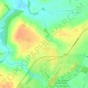 Watchfield topographic map, elevation, terrain