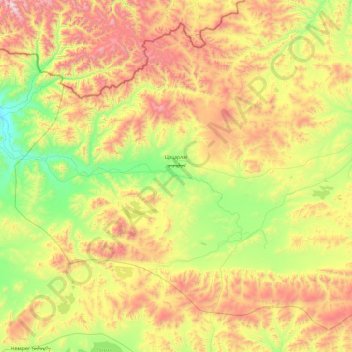 Tsetserleg topographic map, elevation, terrain