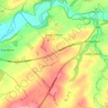 Great Clifton topographic map, elevation, terrain