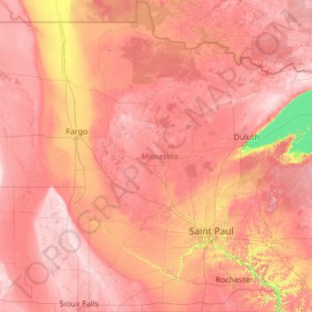 Minnesota topographic map, elevation, terrain