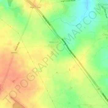 Wibtoft CP topographic map, elevation, terrain