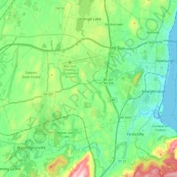 Town of New Windsor topographic map, elevation, terrain