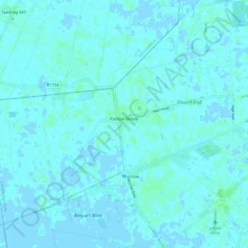 Parson Drove topographic map, elevation, terrain