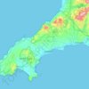 Llŷn Peninsula topographic map, elevation, terrain