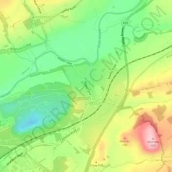 Chatburn topographic map, elevation, terrain