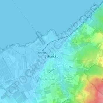 Tolkmicko topographic map, elevation, terrain