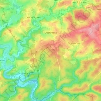 Grapfontaine topographic map, elevation, terrain