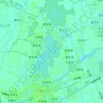 三白潭 topographic map, elevation, terrain