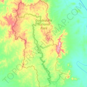 Goodedulla National Park topographic map, elevation, terrain